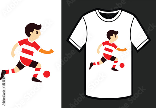 new retro stipe football player t-shirt design 