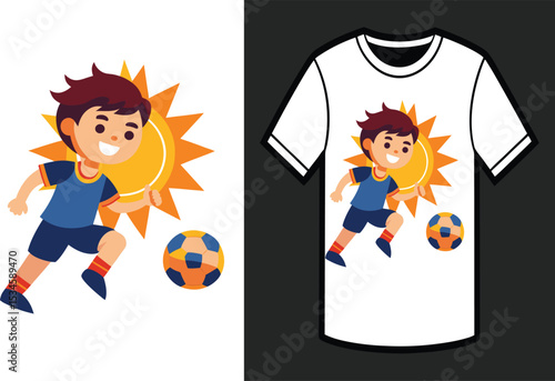 new retro stipe football player t-shirt design 