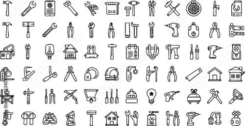 Set of Tool Vector Icons,