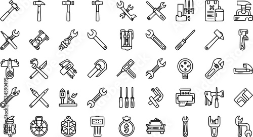 Set of Tool Vector Icons,