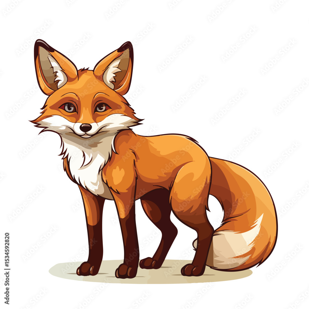 Fototapeta premium Professional Fox Animal Cartoon Vector Illustration Isolated for Design Projects
