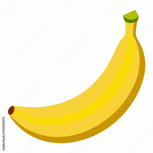 Minimal Banana Vector on White
