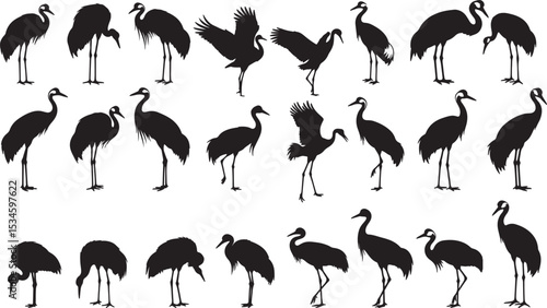 Crane Silhouettes Vector Pack