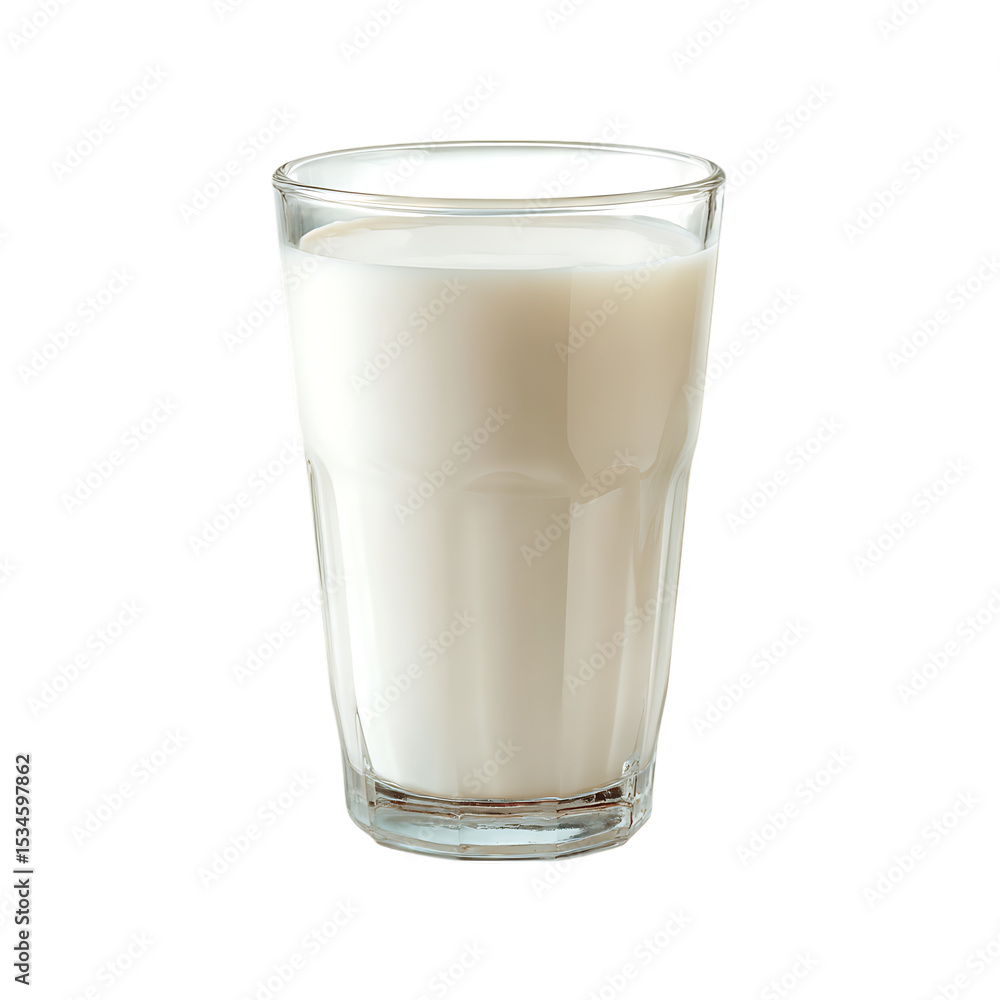 Full Glass of Creamy White Milk in a Clear Glass Tumbler isolated on a transparent background image Full Glass of Creamy White Milk in a Clear Glass Tumbler isolated on a transparent background image