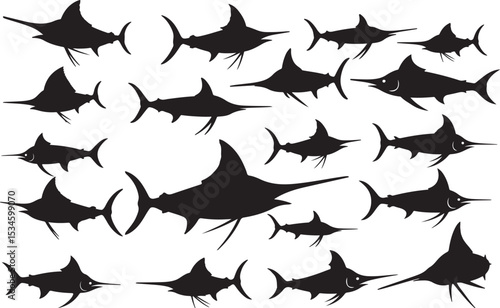 Swordfish Silhouettes Vector Pack