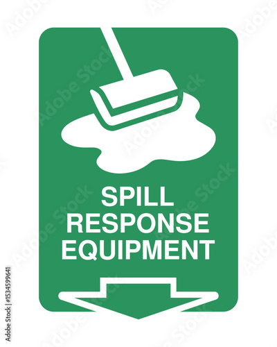 Spill Response Equipment Sign – Workplace Safety Notice, Hazard Cleanup Indicator, Emergency Spill Kit Location, Industrial Protection Symbol