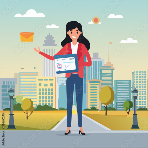 Marketing manager, online advertising, social media content or promotion campaign, customer or consumer target audience, branding communication concept, businessman holding viral marketing element