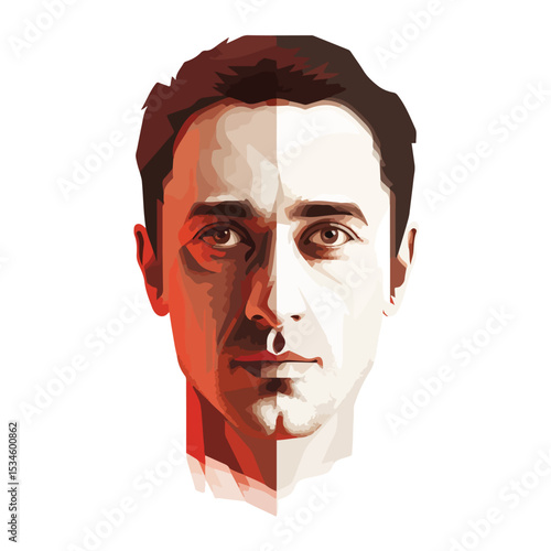 Professional Vector Illustration of a Man's Face for Various Design Projects