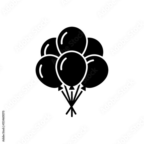 New Year's Eve celebration balloons icon design