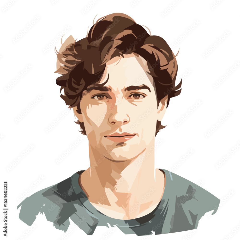 Fototapeta premium Professional Young Man Avatar Profile Icon Isolated Vector Illustration for Multimedia Platforms
