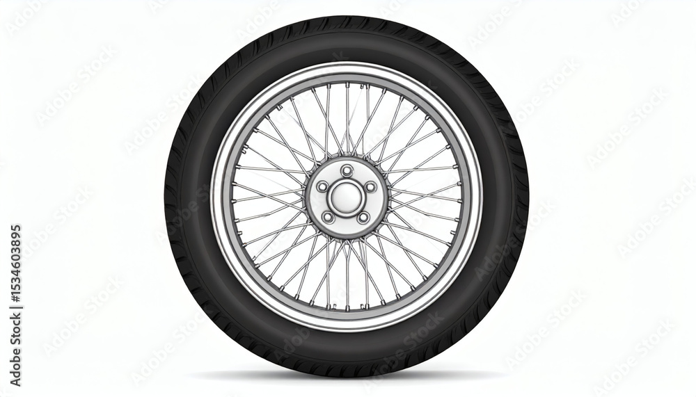 Obraz premium 8-Bit Retro Pixel Wheel Illustration Isolated on White Background for Classic Game Object Art and Vintage Pixel Design