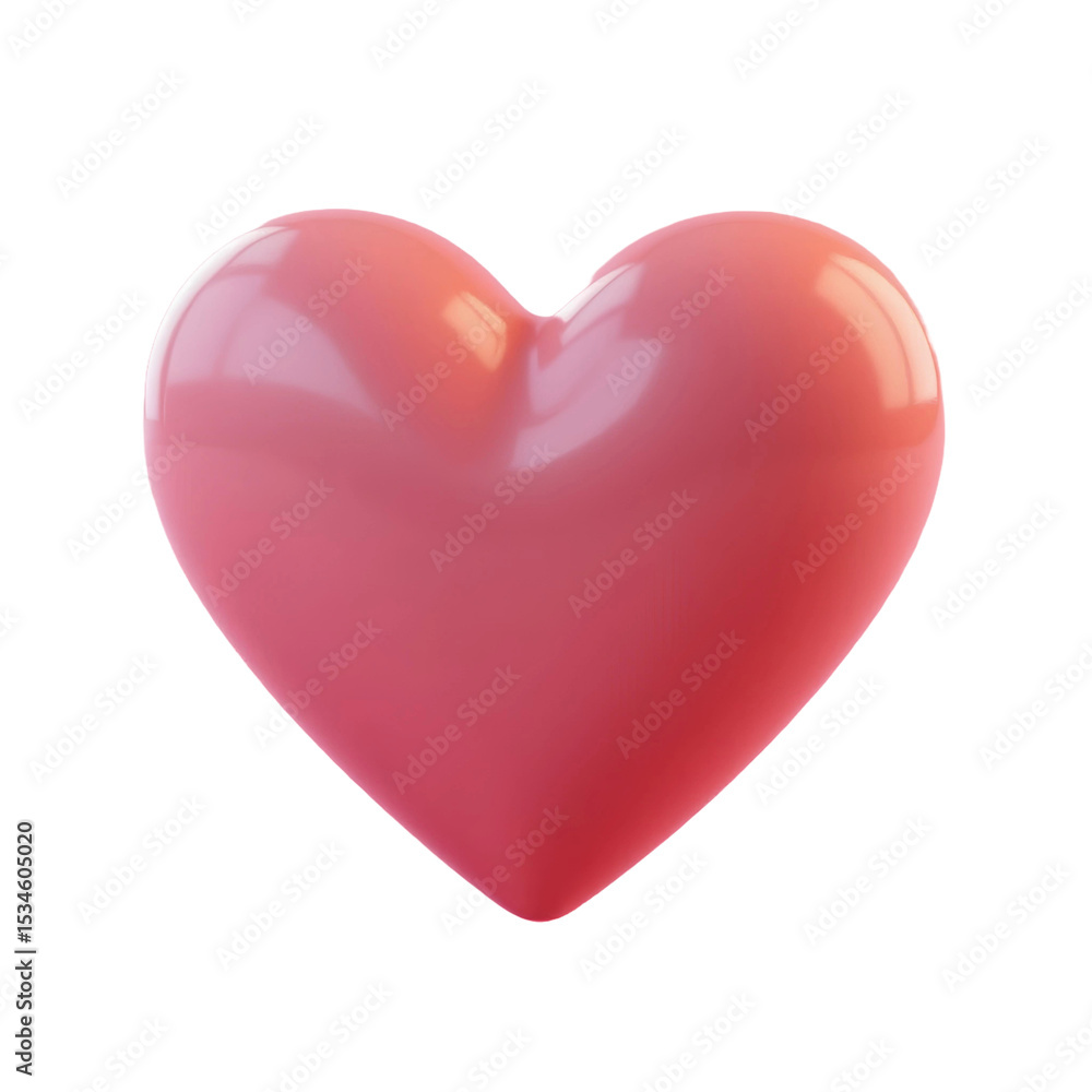3D like icon. 3D illustration of red heart for valentines day love holiday gift 3D like icon. 3D illustration of red heart for valentines day love holiday gift