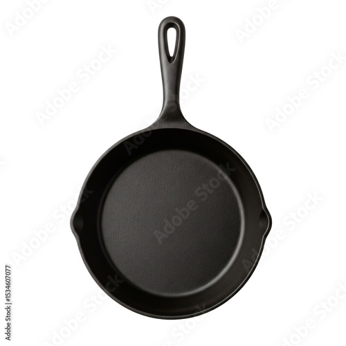 Foto Cast iron frying pan, isolated on transparent background
