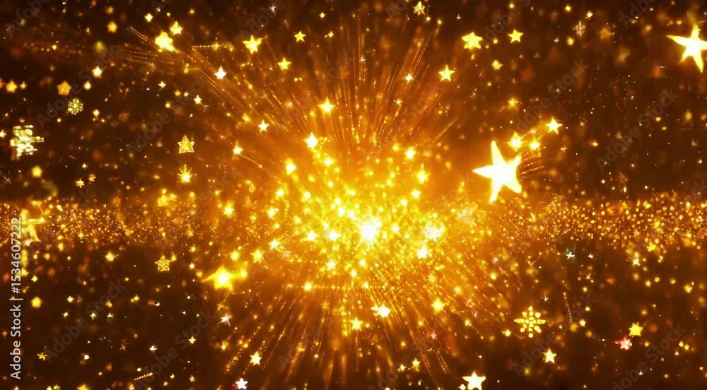 Magical bright explosion, Lots of gold and orange lights and stars Magical bright explosion, Lots of gold and orange lights and stars