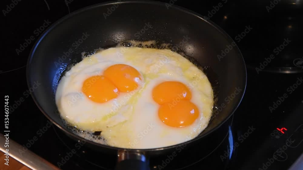 Frying Double Yolk Eggs in a Pan Homemade Breakfast Concept. Frying Double Yolk Eggs in a Pan Homemade Breakfast Concept.
