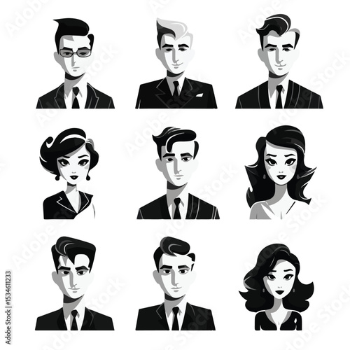 Diverse Business People Avatar Cartoon Characters for Professional Use