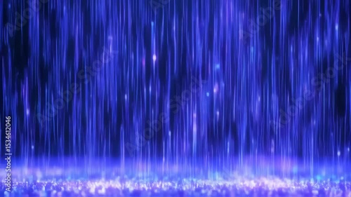 Abstract flowing blue waterfall with light streaks, creating a dynamic textured effect, enhanced with vibrant saturated color and depth for a mesmerizing visual backdrop.