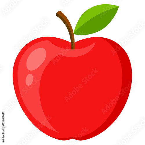 Minimal Apple Vector on White