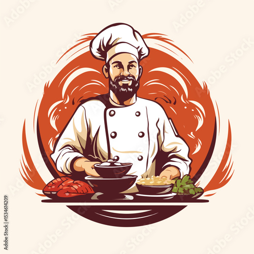 Professional Master Chef Cooking Icon for Restaurant Use in Vector Format