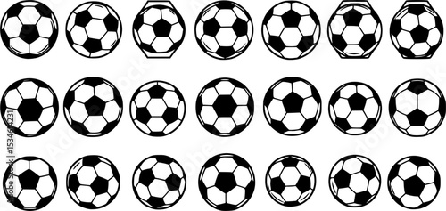 Soccer ball icon vector set. Sport ball illustration sign collection. football ball symbol.
