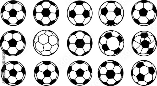 Soccer ball icon vector set. Sport ball illustration sign collection. football ball symbol.
