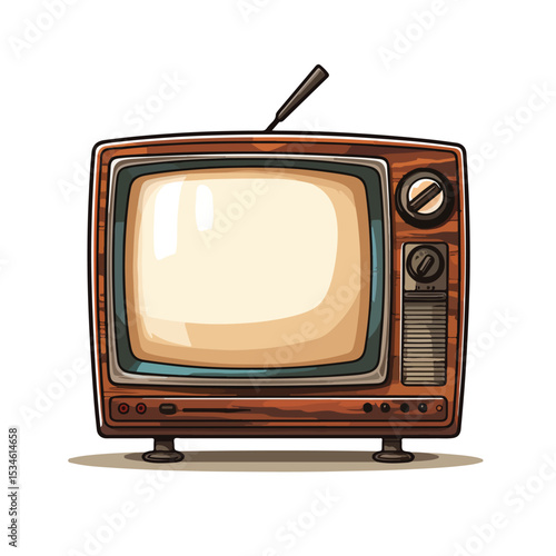 Vintage Television Symbol Vector Isolated Illustration for Design Projects