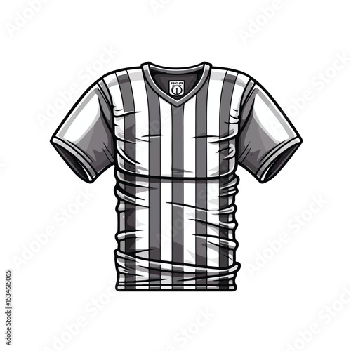 Professional American Football Referee Jersey with Classic Stripes Outline Design