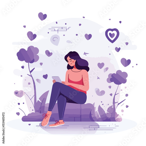 Professional Social Media Network Chatting Online Web Connection Graphic Illustration