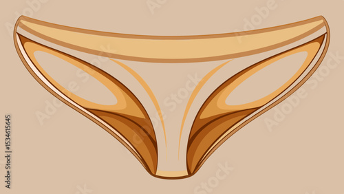 Ultra-smooth seamless thong in beige with laser-cut edges and no tags shown in close-up. Perfect for clean, modern vector illustrations focused on shape and form.


