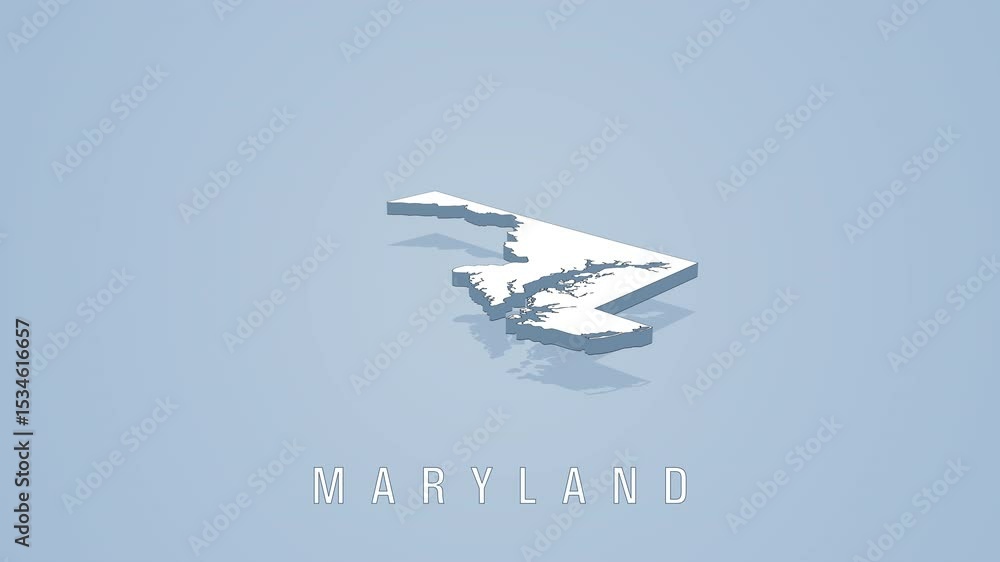 Maryland USA state 3D map with label Stock ビデオ | Adobe Stock