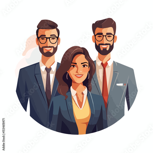 Professional business coworkers avatar vector illustration for teamwork and collaboration concepts