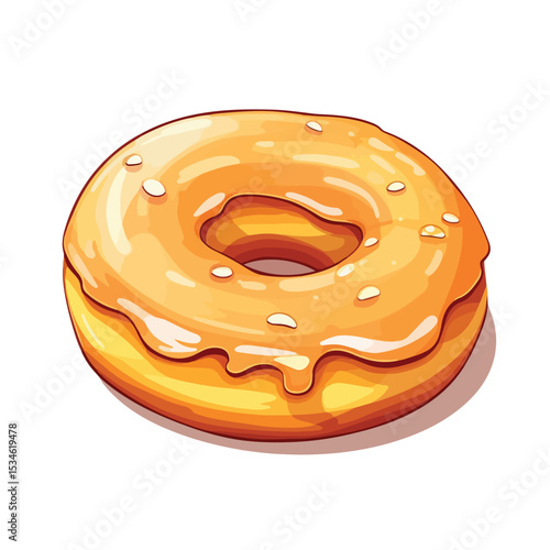 Delicious Donut Fast Food Icon Vector Image for Culinary Designs and Menus