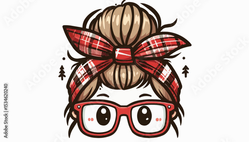 Messy hair bun in a bandana 