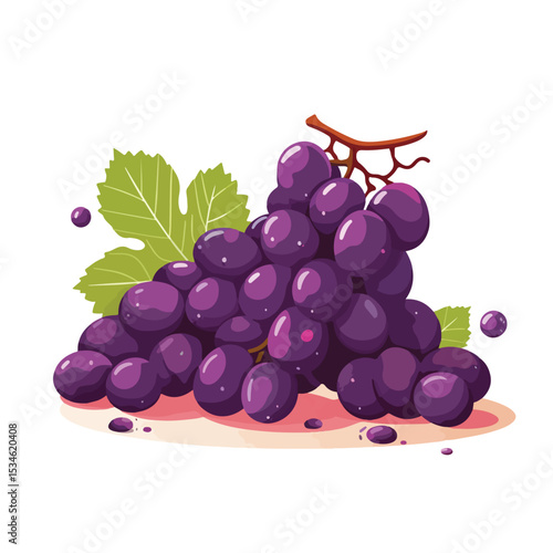 Professional Vector Illustration of Fresh Grapes Being Crushed with Foot