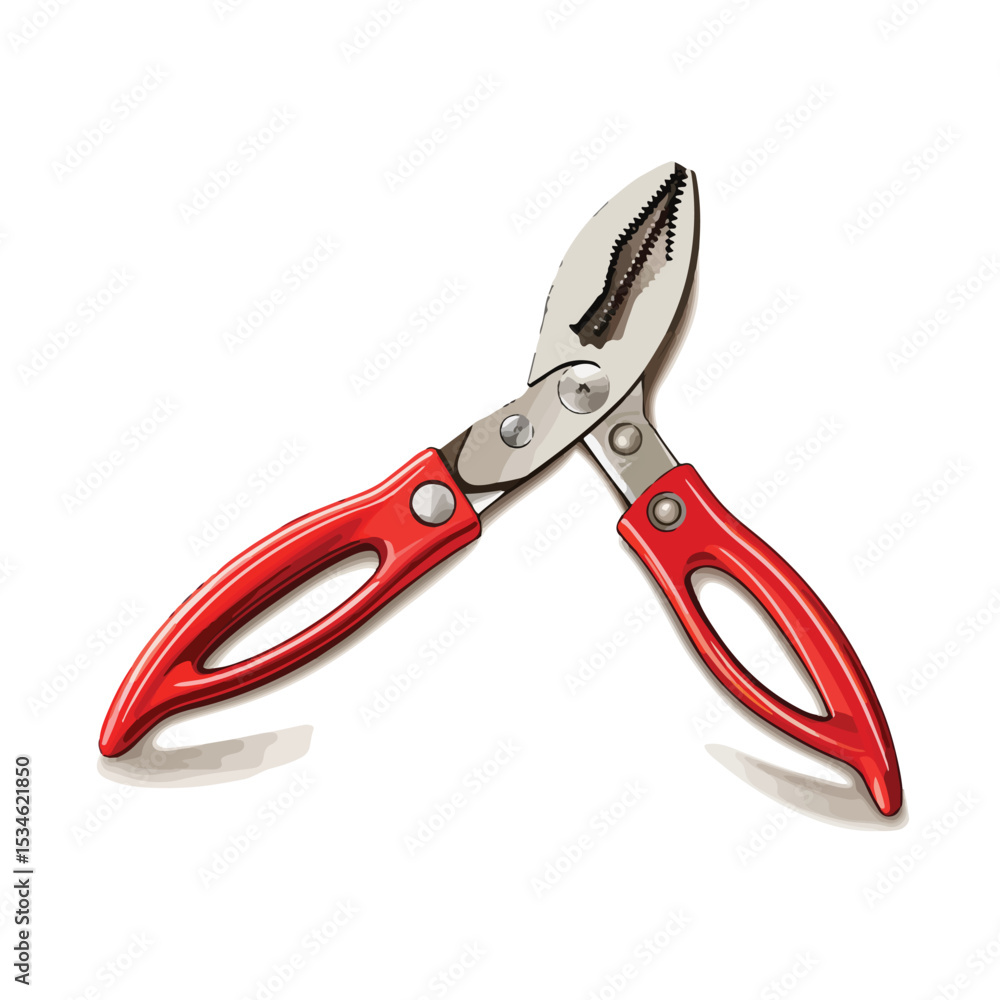 Obraz premium Professional Plier Isolated Vector Illustration for Mechanical Work
