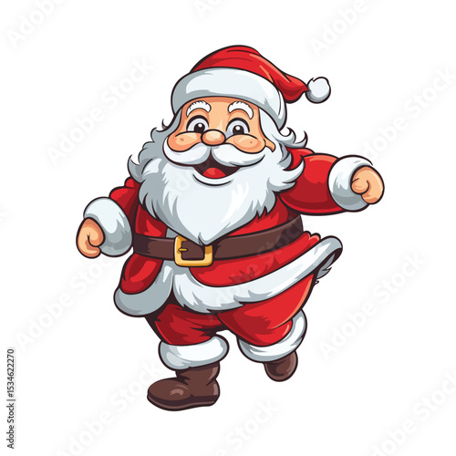 Sketch Style Santa Claus Funny Cartoon Character Illustration for Christmas Cards and Holiday Designs