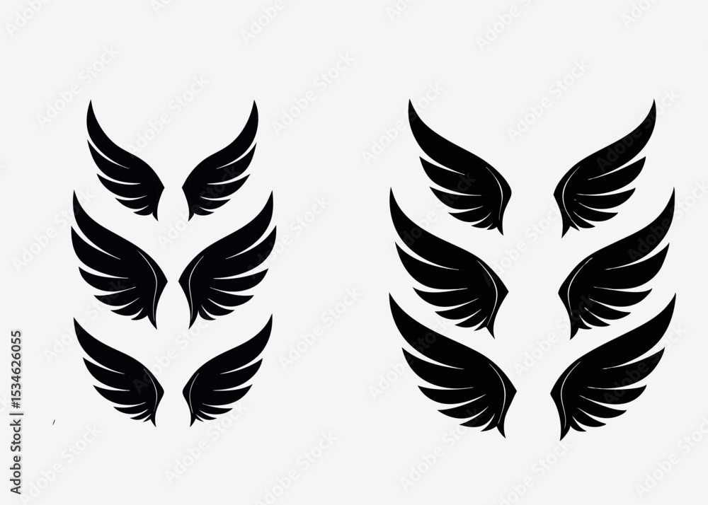 Vector angel wings tattoo design
