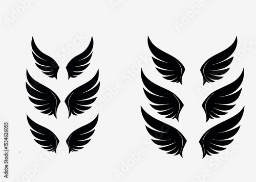 Vector angel wings tattoo design
