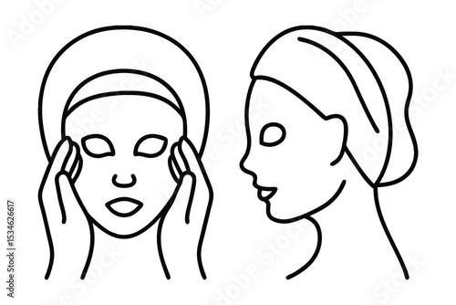 Woman applying a facial sheet mask skincare routine beauty treatment