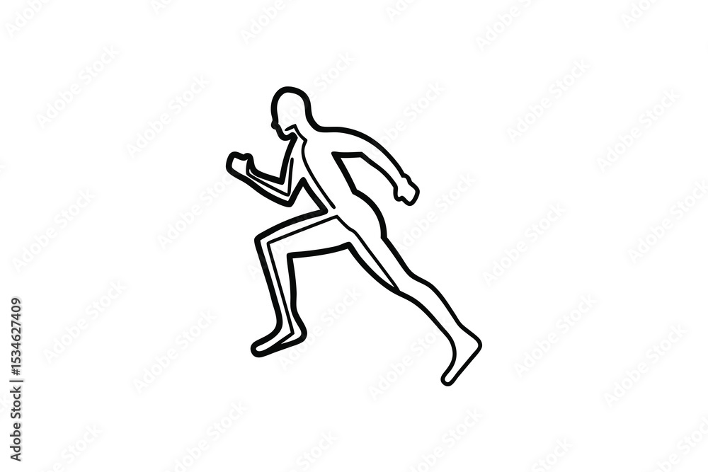 Running man outline minimalist sport fitness exercise Running man outline minimalist sport fitness exercise