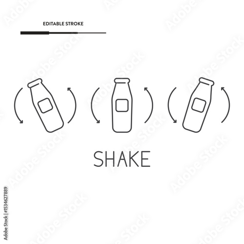 Shake Well Before Using Icon Vector Design.