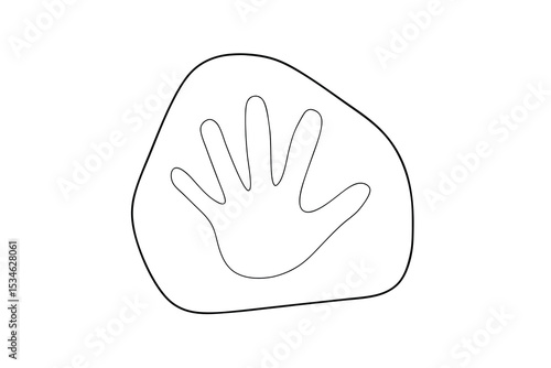 Handprint fossil outline prehistoric artifact stone age hand