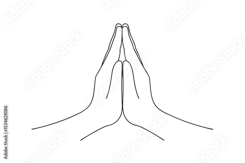 Praying hands minimalist line art design hope faith spirituality