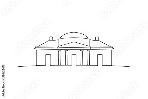 Rotunda university of virginia architectural line drawing
