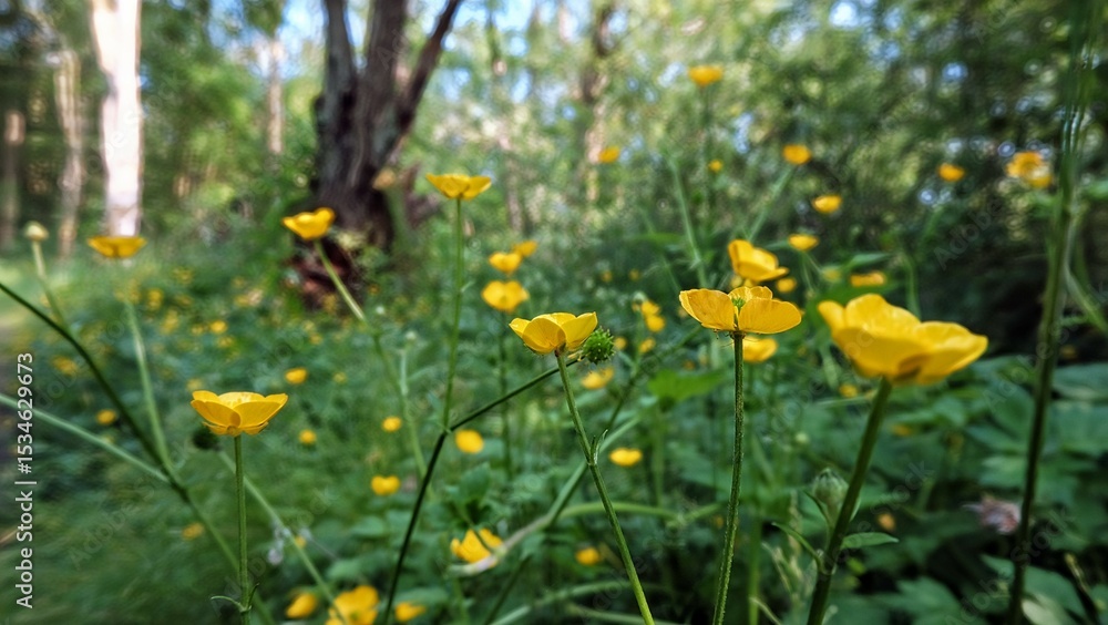 Fototapeta premium Buttercups in the woods