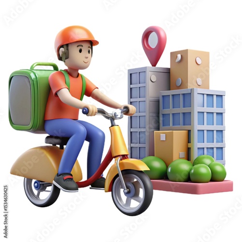 Fast and Reliable Delivery Service City Courier on Eco-Friendly Bicycle