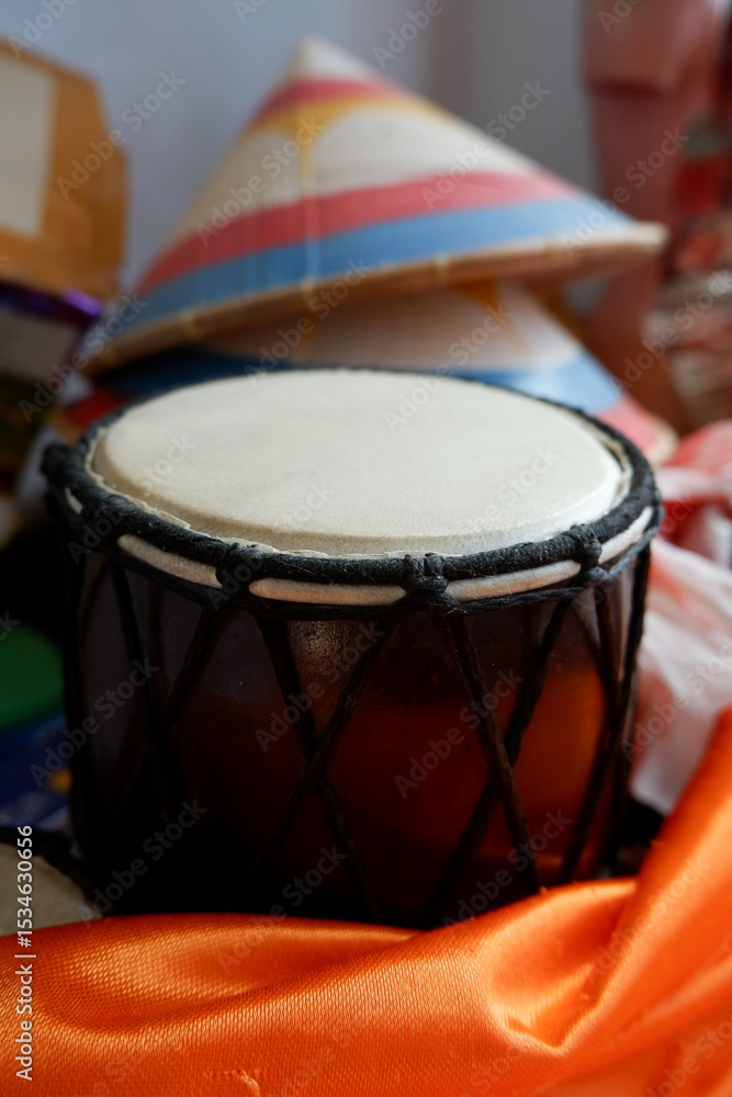 Fototapeta premium Traditional Javanese Hand Drum Close-Up