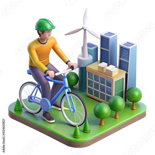 Sustainable Urban Cycling Eco-Friendly Transportation in a Modern Cityscape