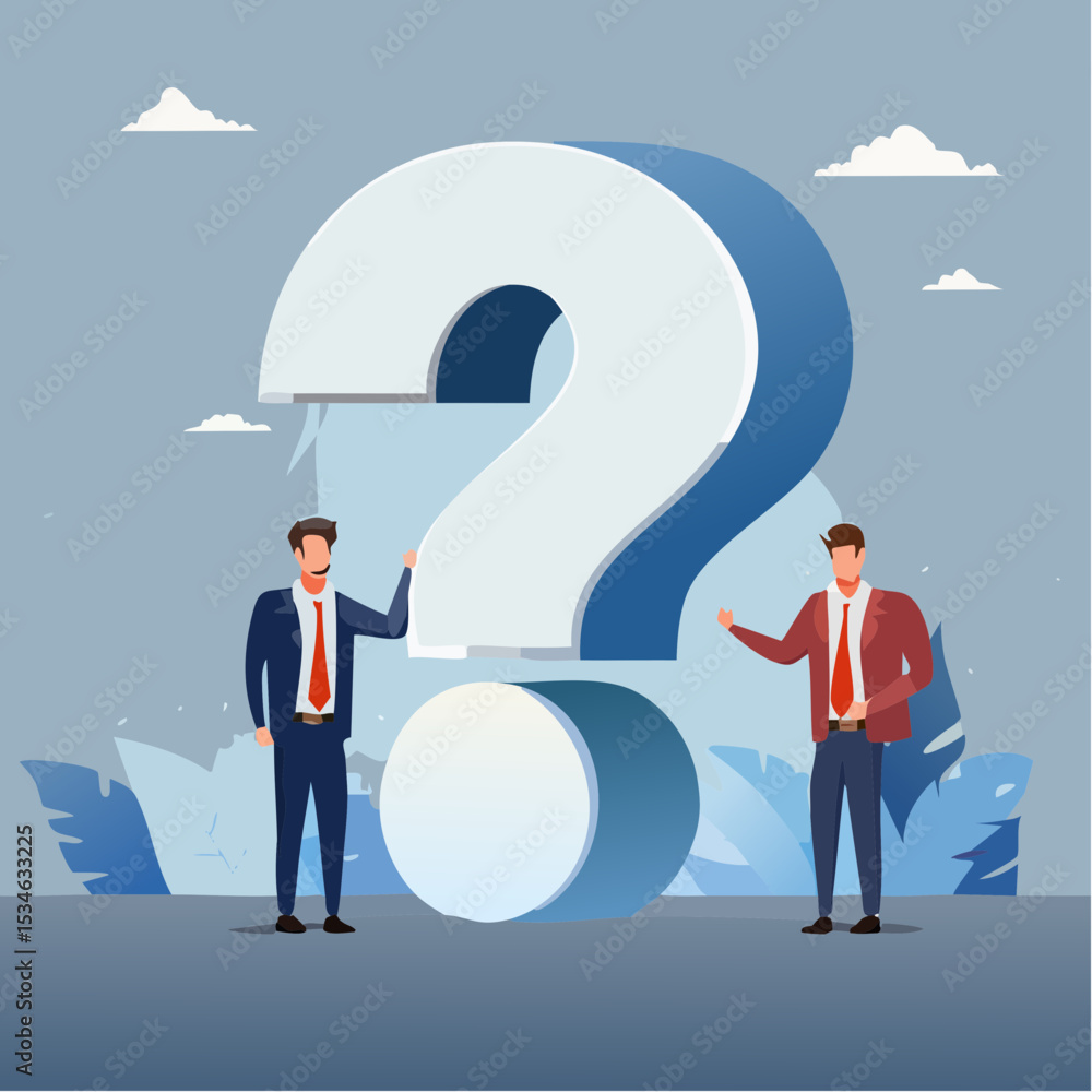 Problem solution, solve question mark, uncertainty or confusion, advice decision or challenge to overcome issue, trouble or difficulty concept, businessman cut question mark metaphor of . Problem solution, solve question mark, uncertainty or confusion, advice decision or challenge to overcome issue, trouble or difficulty concept, businessman cut question mark metaphor of .