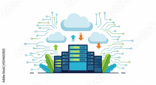Cloud server hosting data center network technology computing storage information system infrastructure management it 100